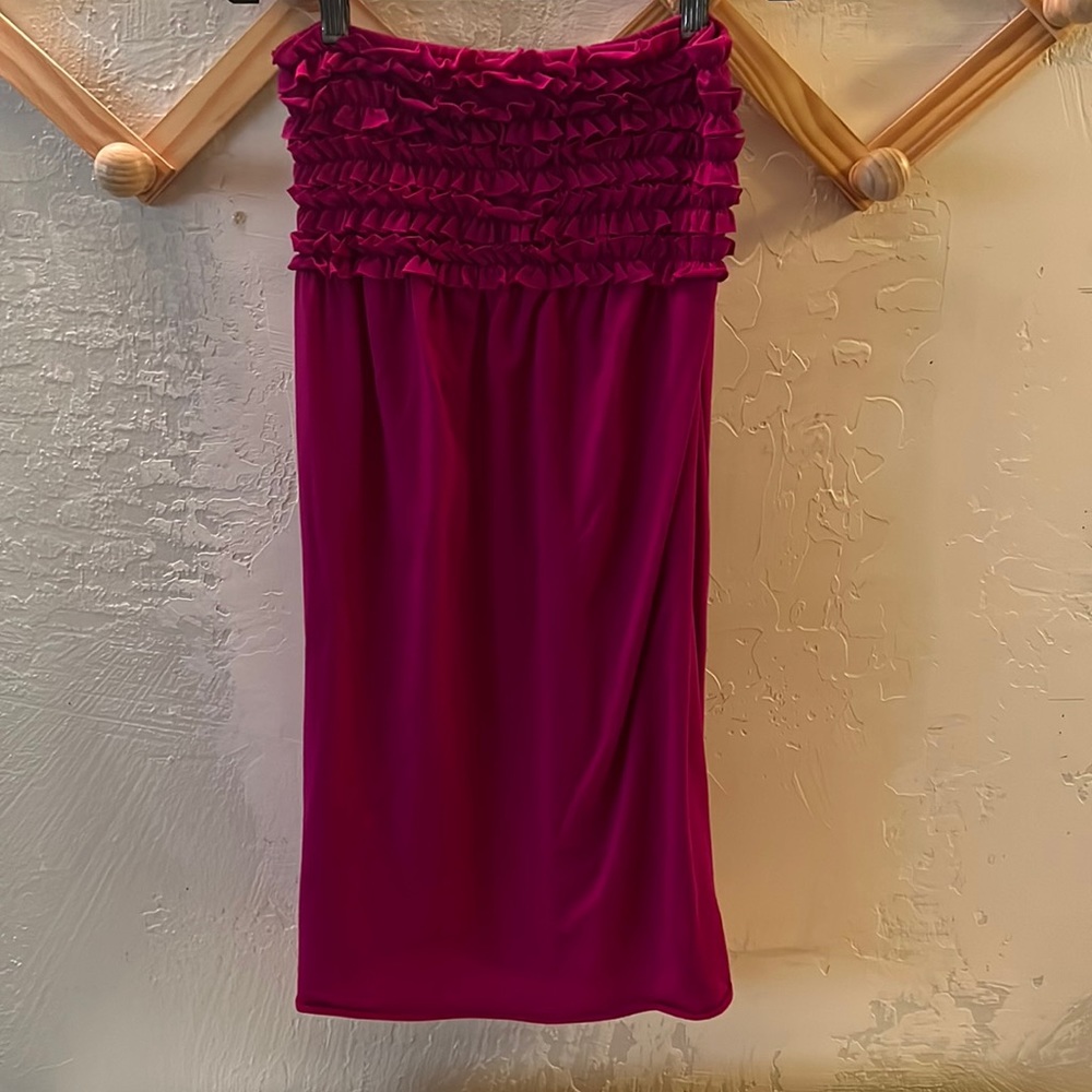 Pink strapless mini dress